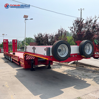 Semirremolques de Carga de China, 3/4/5 Ejes, Utilitarios, de Plataforma Baja, Dimensiones de Semirremolque para Camión Tractor en Venta