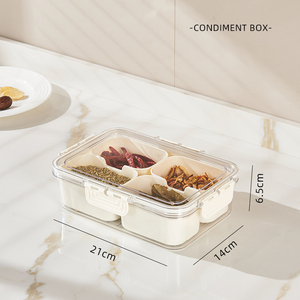 Rayshine nhà bếp kín gia vị lưu trữ hộp 8 ngăn container xách tay snackle hộp đặc sản container với xử lý - Product Image 5