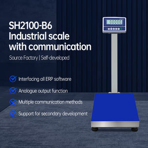 Balança de Plataforma SH2100-B6 Compatível com 4G/<span class=keywords><strong>WIFI</strong></span>/RS232, Saída Analógica 4-20mA 0-5V, 40*50cm, Capacidade de 200kg, Display LCD, Aço Carbono de Alta Qualidade - Product Image 1