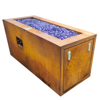Table de foyer rectangulaire d'extérieur, ensemble de Table de foyer à gaz