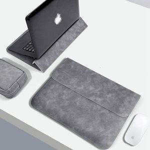 Housse de protection pour ordinateur portable en cuir PU, légère, imperméable et durable, style sac à main, avec support réglable et tapis de souris intégré, vente en gros - Product Image 3