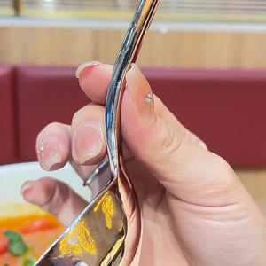 Cuchara <span class=keywords><strong>de</strong></span> sopa <span class=keywords><strong>de</strong></span> acero inoxidable para el hogar, grande, profunda, gruesa, cabeza grande, mango corto, alto <span class=keywords><strong>valor</strong></span> <span class=keywords><strong>de</strong></span> Color para Fideos <span class=keywords><strong>de</strong></span> arroz - Product Image 3