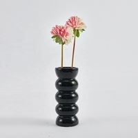 Ensemble de fleurs artificielles chinoises Moontail réalistes, souples et imperméables de 360 mm de hauteur avec vase en verre pour la maison moderne, le bureau ou le bureau à domicile