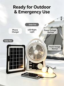 Ventilateur solaire de bureau intérieur pour hôtel, meilleur rapport qualité-prix, avec télécommande, mini ventilateur électrique USB solaire en anglais - Product Image 3