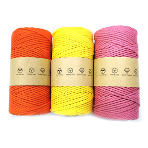Cordon en coton torsadé 3 mm, trois brins, rond, écologique, pour vêtements - Product Image 4