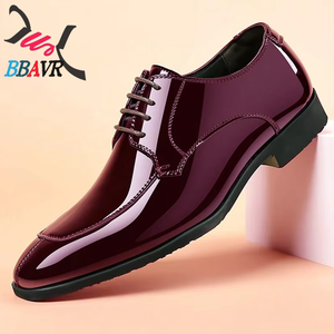Nuevos Zapatos de Hombre de Talla Grande, de PU, con Cordones, Sólidos, Transpirables, Duraderos, Formales de Negocios, Estilo Británico, Casuales, con Puntera de Cuero y Entresuela - Product Image 4