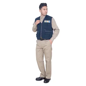 High Quality Multi Pocket Work Vest Hot Selling Mens Workwear Cotton Tactical Vest Made Of Heavy Twill