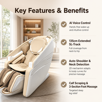 Fauteuil de massage confortable à gravité zéro pour le corps entier avec détection des épaules et du cou et chauffage du dos pour la relaxation à la maison et au bureau