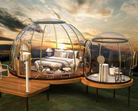 Dôme géodésique en polycarbonate préfabriqué d'extérieur au design moderne Maison à bulles pour camping, complexes hôtellerie et villas