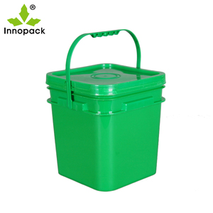Seau carré en plastique poignée couleur personnalisée prix de gros fabriqué en Chine seau en plastique 8L avec couvercle - Product Image 6