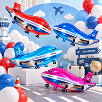 Ballon en aluminium en forme d'avion de dessin animé en gros, ballon à hélium pour fête d'anniversaire, baby shower, décorations de fête pour enfants