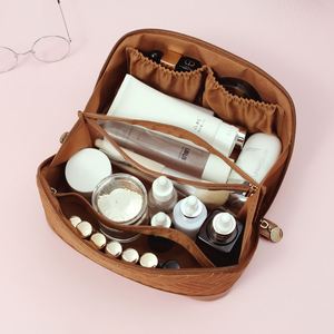Large Capacity <b>Travel</b> Portable Pu Pouch Women Waterproof Bathroom <b>Washbag</b> Multifunction Toiletry Cosmetic Makeup Bag - Product Image 5