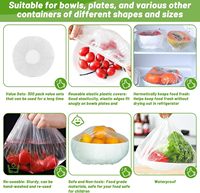 500 Stuks Wegwerp Elastische Voedselhoezen 38 Cm/42 Cm Food Grade Pe Stretch Bowl Covers Voor Keuken Koelkast Voedsel opslag