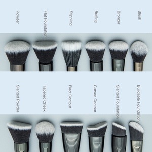 Juego <span class=keywords><strong>de</strong></span> <span class=keywords><strong>brochas</strong></span> <span class=keywords><strong>de</strong></span> <span class=keywords><strong>maquillaje</strong></span> <span class=keywords><strong>de</strong></span> 12 piezas con mango <span class=keywords><strong>de</strong></span> madera negra <span class=keywords><strong>de</strong></span> fibra blanca y negra <span class=keywords><strong>para</strong></span> herramienta <span class=keywords><strong>de</strong></span> entrenamiento <span class=keywords><strong>de</strong></span> <span class=keywords><strong>maquillaje</strong></span> permanente - Product Image 3