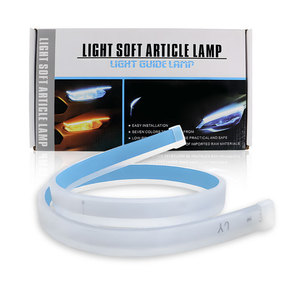 ไฟนำทางแบบบางพิเศษ LED สำหรับวิ่งกลางวัน สีขาวเหลือง สองสี สำหรับรถยนต์ DRL ขนาด 30 ซม. 45 ซม. 60 ซม. ซิลิโคน - Product Image 2