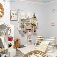 Muebles Infantiles, Estantería de Madera para Libros, Fácil Organización y Almacenamiento, Estantería de Madera de Fácil Montaje, Estante para Libros Infantiles