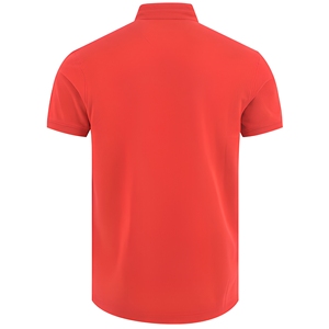 เสื้อโปโลแขนสั้นสีแดงสำหรับผู้ชาย ดีไซน์แถบสีขาวและกรมท่าแบบ Color Block ผ้าทอระบายอากาศ สไตล์ลำลอง - Product Image 2