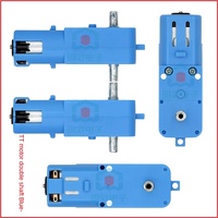 Metal Gear Robot Smart Car TT Reduction Motor Unit Lengkap Satu Sumbu Rasio 1:90 Biru Cina