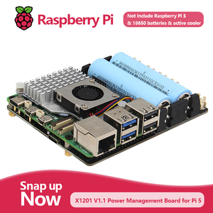 Ván geekworm <span class=keywords><strong>Raspberry</strong></span> <span class=keywords><strong>Pi</strong></span> 5 18650 Ups, x1201 v1.1 quản lý điện năng Hội Đồng Quản trị với Auto Power On cho <span class=keywords><strong>Pi</strong></span> 5 - Product Image 2