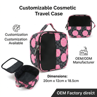 Sac de rangement pour maquillage en polyester sergé grande capacité, imperméable, trousse de toilette de voyage, sac de rangement cosmétique personnalisé imprimé pour femmes