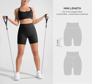 Shorts de sport Vractive en Spandex/Nylon, taille élastique personnalisée, mi-longs, pour femmes, extensibles dans quatre directions - Product Image 4