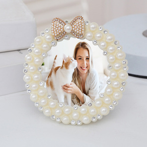 Nhựa Rhinestone ngọc trai khung ảnh, Fancy sáng bóng pha lê khung ảnh cho đám cưới, gia đình, bàn - Product Image 5