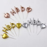 Bougies Lettres à Faible MOQ Argent Or Or Rose avec pics décoratifs pour Mariages et Fêtes – Vente en Gros