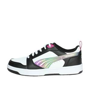 รองเท้าผ้าใบสำหรับเด็กผู้หญิง Puma สีขาวดำ ไซส์ 39 รองเท้าทรงหนา พื้นรองเท้าแบบนุ่ม หัวรองเท้าทรงกลม แบบผูกเชือก ใช้ได้ทุกฤดู วัสดุสังเคราะห์ ยาง - Product Image 1