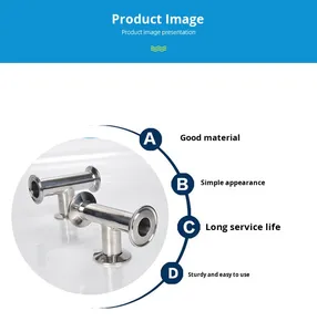 304 thép không gỉ vệ sinh lớp kẹp t-loại nhanh chóng cài đặt áp suất thấp gương kết thúc TEE đánh bóng nhanh chóng kết nối đường ống phù hợp - Product Image 6