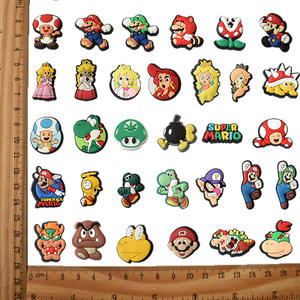 Dessin animé Cool Anime Mari Luigi Yoshi <span class=keywords><strong>Bowser</strong></span> pêche princesse PVC souple 2D breloques bricolage chaussures décoration sac sabot breloques accessoires - Product Image 1