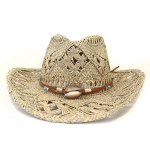 N103 Chapeau de paille tressé à la main pour l'été, protection solaire, respirant, idéal pour la plage et la marche - Product Image 1