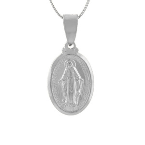 Colgante de la Virgen María Chapado en Oro de 18k, Joyería Cristiana, Medalla con Cruz, Collar con Colgante y Servicio de Grabado Gratuito - Product Image 6