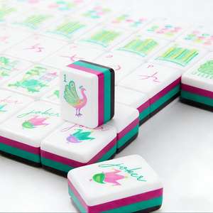 <span class=keywords><strong>Mahjong</strong></span> américain moderne personnalisé de luxe avec 160 tuiles en acrylique à motifs léopard et écaille de tortue, portable pour 4 joueurs - Product Image 6