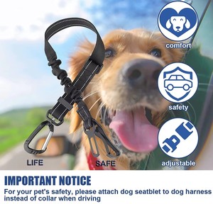 Ceinture de sécurité pour <span class=keywords><strong>chien</strong></span> réglable, laisse 2 en 1 avec attache de barre de verrouillage, ceinture de sécurité pour siège de <span class=keywords><strong>voiture</strong></span> pour <span class=keywords><strong>chien</strong></span> avec amortisseur élastique en nylon - Product Image 2