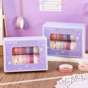 Set de Cintas Adhesivas Decorativas Washi de Doble Cara para Planificador Juvenil, 20 Rollos en Caja, Serie de Colores Macaron Sólidos, Estilo Vintage - Product Image 1