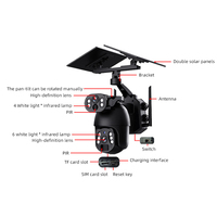 Caméra à double objectif étanche 4G 6MP Caméra de vidéosurveillance sans fil pour réseau extérieur Caméra de sécurité solaire à vision nocturne couleur