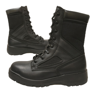 <span class=keywords><strong>Bottes</strong></span> de marche décontractées en cuir véritable pour hommes, style combat noir, avec fermeture à <span class=keywords><strong>lacets</strong></span> et logo brodé, légères - Product Image 2