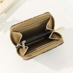 Mode liège Vintage impression porte-clés pochette avec porte-clés de voiture pour hommes femmes petit sac carré décontracté fermeture éclair porte-monnaie <span class=keywords><strong>portefeuille</strong></span> - Product Image 4