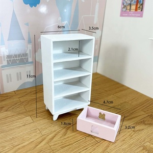 Maison de poupée mini armoire de présentation Armoire de rangement Armoire de rangement multicouche Petite armoire <span class=keywords><strong>en</strong></span> <span class=keywords><strong>bois</strong></span> meubles miniatures - Product Image 4