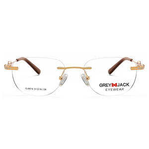 Monture de lunettes en métal sans monture Grey Jack, design minimaliste, visage ovale, unisexe SF9016 - Product Image 3