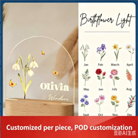 Veilleuse LED personnalisée en acrylique QGF avec technique de peinture – Cadeau de Noël multi-thèmes pour la décoration intérieure