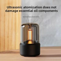 Diffuseur d'aromathérapie créatif à lumière de bougie simulée, humidificateur d'air silencieux à brancher pour l'huile essentielle et aide au sommeil