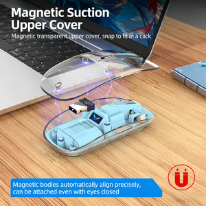 Ratón Inalámbrico Magnético Transparente de 2.4GHz, Recargable, Tres Modos, para Hogar, Oficina y Juegos - Product Image 4