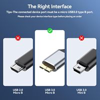 Cable USB 3.0 a Micro B Syong para Transferencia de Datos de Disco Duro de Cámara y Carga Rápida y Suministro de Energía para Dispositivos Móviles