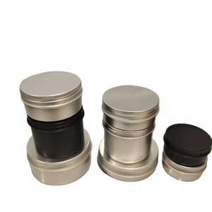 Bocaux en aluminium de différentes tailles avec couvercles à vis en stock-emballage de bougie de détergent cosmétique comestible - Product Image 1