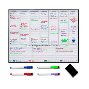 <span class=keywords><strong>Tableau</strong></span> blanc magnétique double face personnalisé, hebdomadaire et mensuel, en aimant souple, format standard, pour écriture - Product Image 5