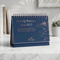 Calendrier de bureau personnalisé inspirant avec reliure spirale pour 365 jours, planificateur quotidien