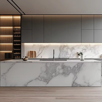 Meubles de cuisine modernes en MDF blanc, ensemble d'armoires stratifiées PVC pour la rénovation de cuisine