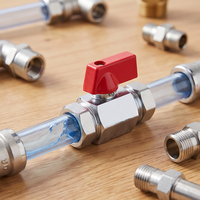 Mini-vannes à boisseau sphérique manuelles en laiton série MBVM pour eau et gaz, raccord femelle, taille de port 1/4'' avec joints PTFE/NBR