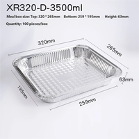 Contenants rectangulaires jetables en aluminium alimentaire avec couvercle – Assiettes d'emballage alimentaire pour plats à emporter, traiteur et barbecue – 3500 ml